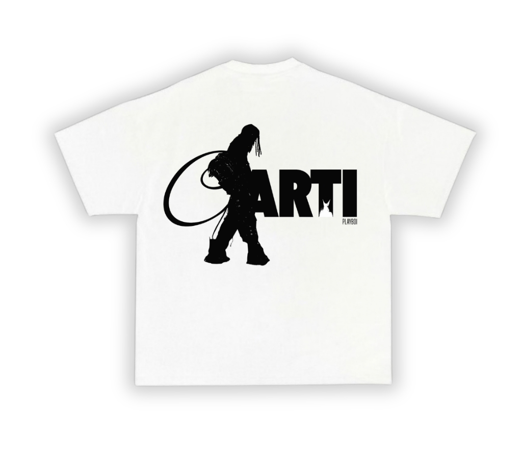 Playboi Tee — White (I AM MUSIC) — back